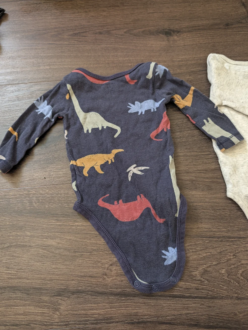 Carter's | Navy Dinosaur & Heather Gray Long Sleeve Onesies - 6M